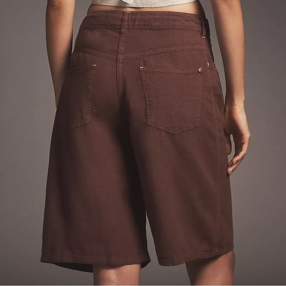 Pilcro Linen Blend Drawstring Bermuda Shorts - Picture 2 of 4